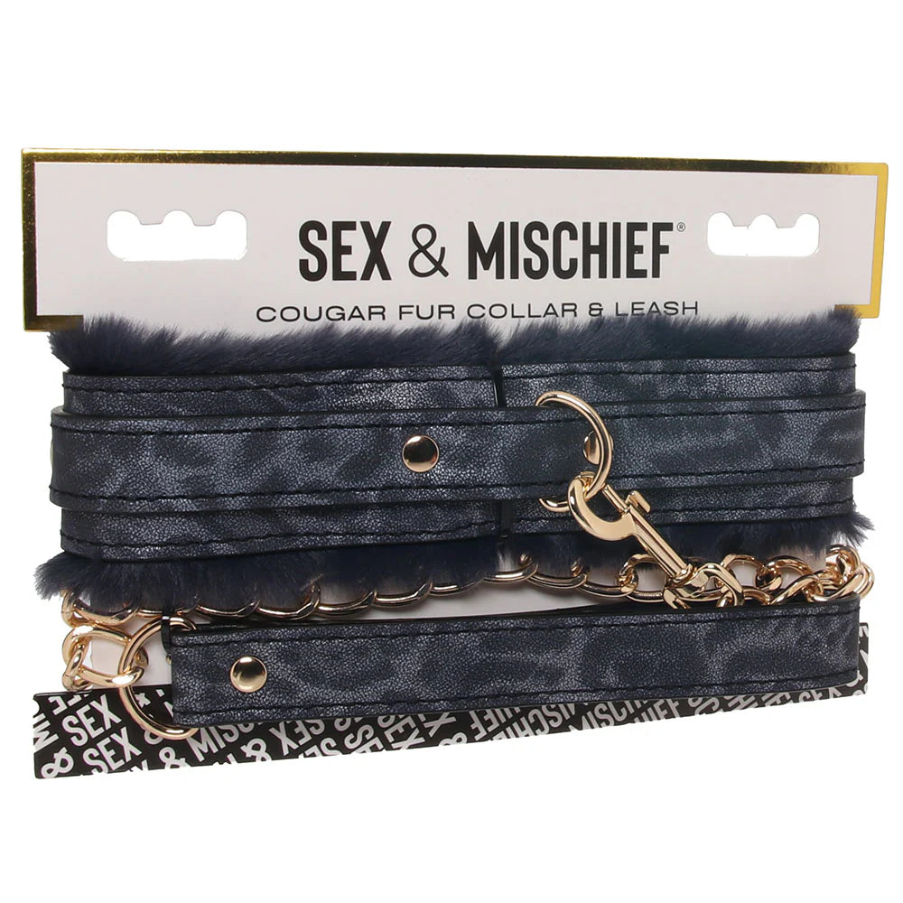 SEX & MISCHIEF - Cougar Fur Collar & Leash