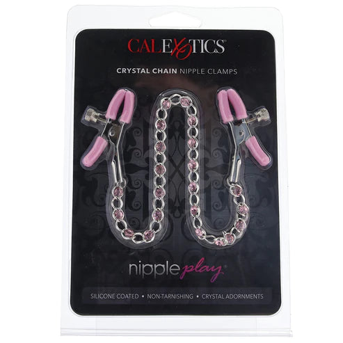 CALEXOTIC- Pink Crystal Chain Nipple Clamps