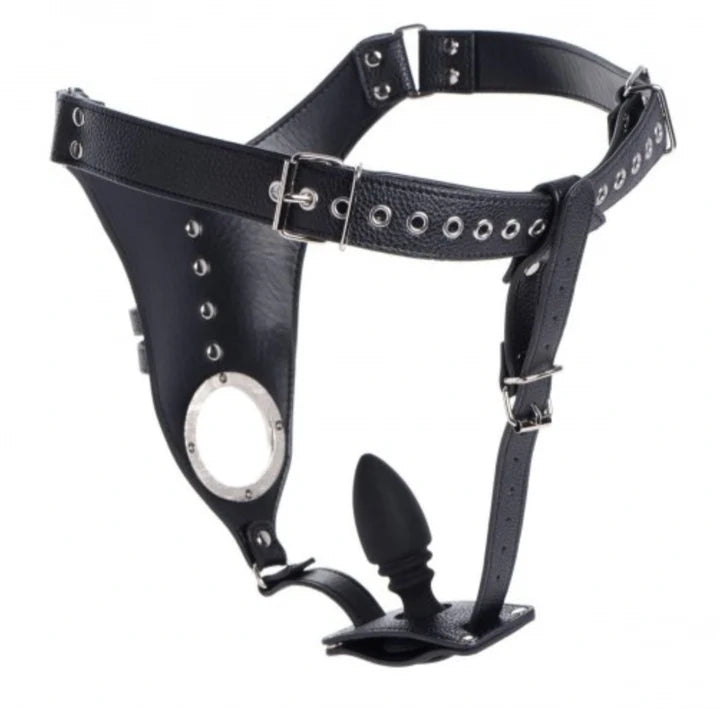 STRICT - Male Chasity Harness with Anal Plug