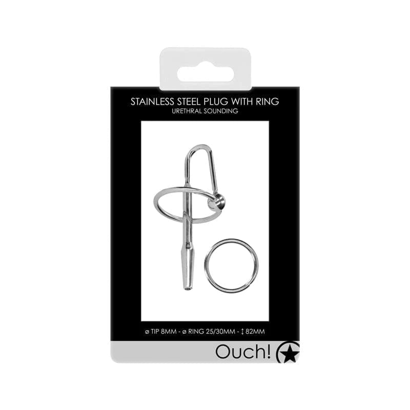 OUCH - Stainless Steel Plug with Ring Urethral Sounding