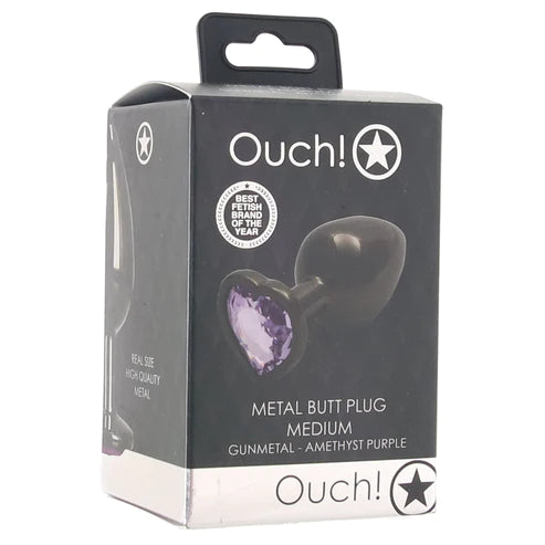 OUCH - Metal Butt Plug GUNMETAL/AMETHYST PURPLE