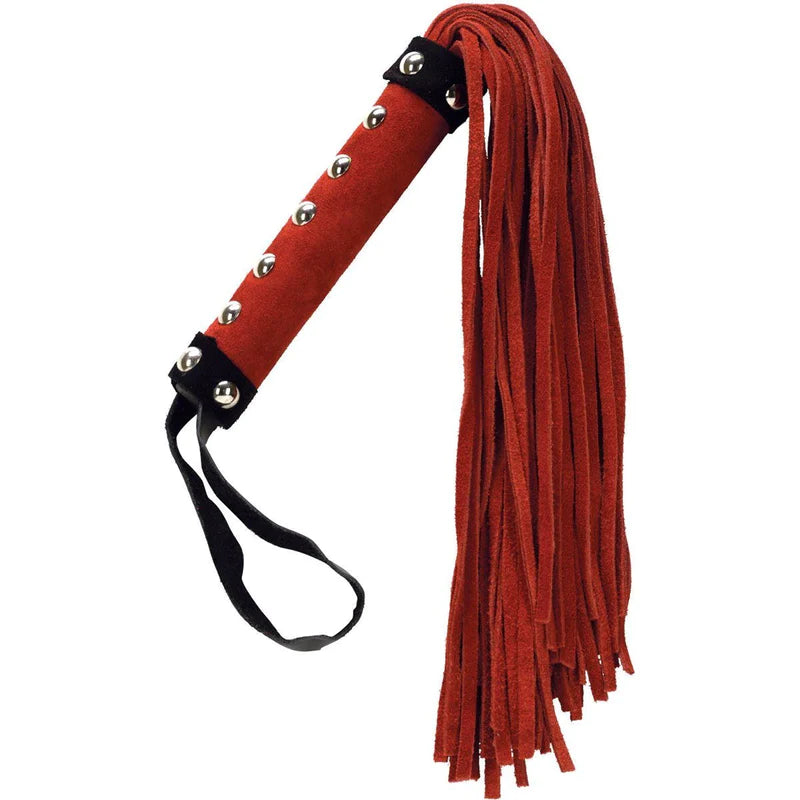 PUNISHMENT - Large Red Flogger with Studs