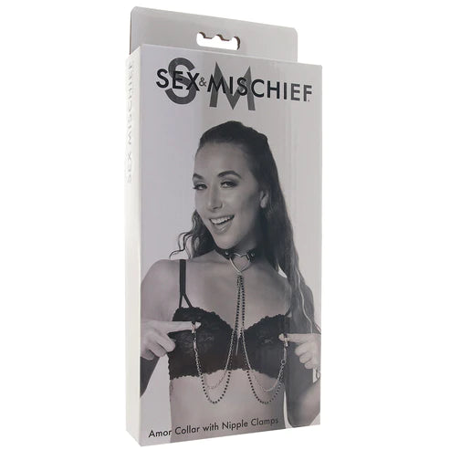 SEX & MISCHIEF - Amor Collar with Nipple Clamps