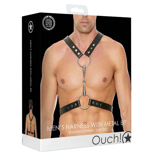 OUCH -  Mens's Harness with Metal Bit