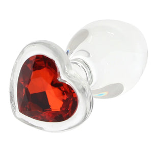ADAM & EVE - Red Heart Glass Anal Plug