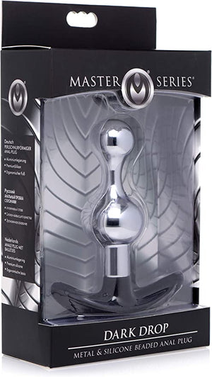 MASTER SERIES - Dark Drop Metal & Silicone Beaded Anal Plug