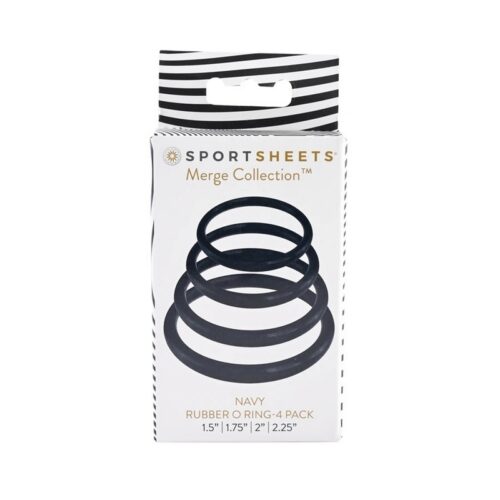 SPORTSHEETS - Merge Collection Navy Rubber O Ring 4 Pack