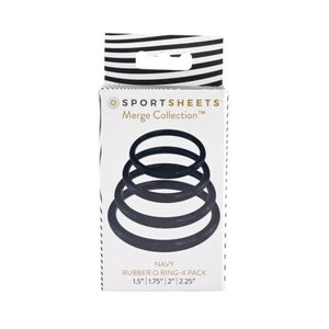 SPORTSHEETS - Merge Collection Navy Rubber O Ring 4 Pack