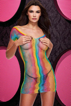 LAPDANCE -  Rainbow Jacquard Dress